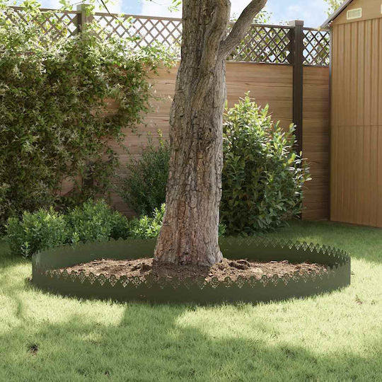 vidaXL Metal Garden Border in Green Color 1.03m x 22cm