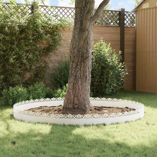 vidaXL Metallgartenbordüre in Weiß Farbe 1.03m x 22cm