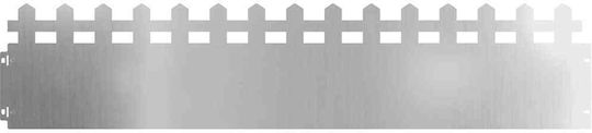 vidaXL Metallgartenbordüre in Silber Farbe 1.03m x 22cm