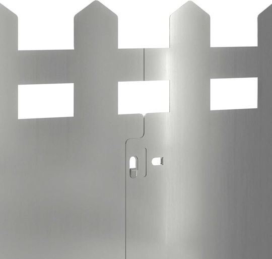 vidaXL Metallgartenbordüre in Silber Farbe 1.03m x 22cm