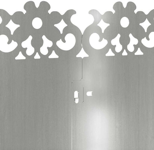 vidaXL Metallgartenbordüre in Silber Farbe 1.03m x 22cm