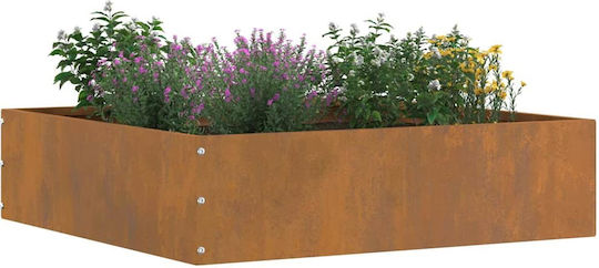 vidaXL Bordură de Grădină din Metal în Culoarea Maro 50x50cm