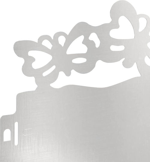 vidaXL Metallgartenbordüre in Silber Farbe 1.03m x 22cm