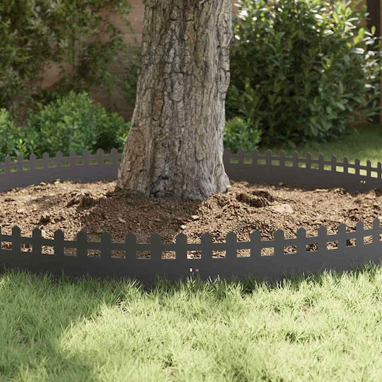 vidaXL Bordură de Grădină din Metal în Culoarea Negru 1.03m x 22cm