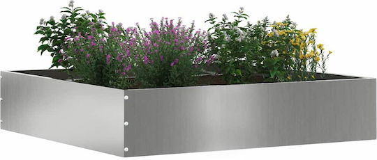 vidaXL Metallgartenbordüre in Silber Farbe 60x60cm