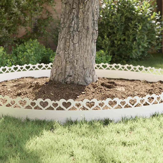 vidaXL Metallgartenbordüre in Weiß Farbe 1.03m x 22cm