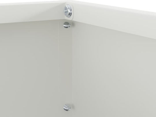 vidaXL Metal Garden Border in White Color 40x40cm