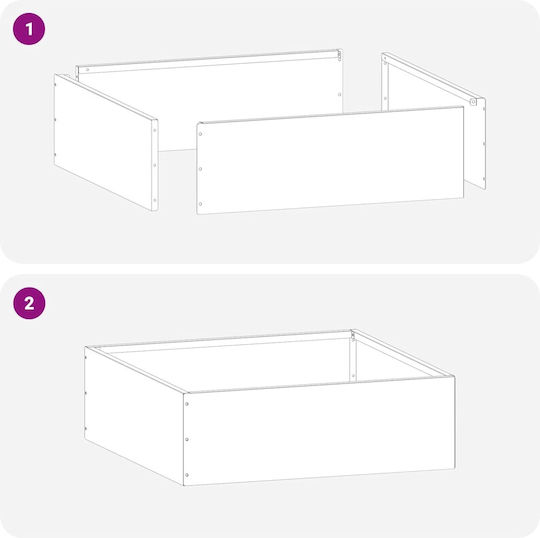 vidaXL Metal Garden Border in White Color 40x40cm