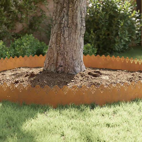 vidaXL Metal Garden Border in Brown Color 1.03m x 22cm
