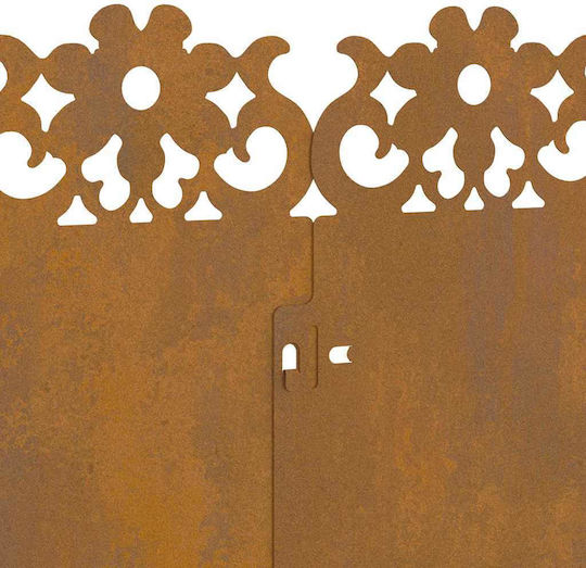 vidaXL Bordură de Grădină din Metal în Culoarea Maro 1.03m x 22cm