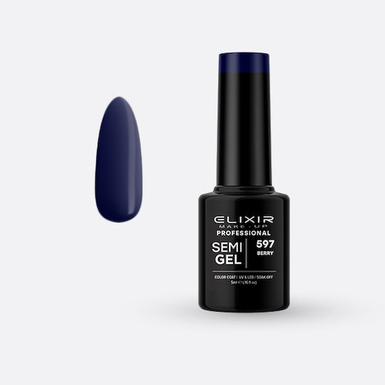 Elixir Semi Gel Хибриден Лак за Нокти 597 Berry 5мл 1бр