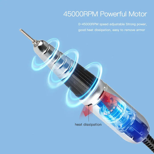 SML Nail Drill Power 65W White with 45000 Rotations per Minute