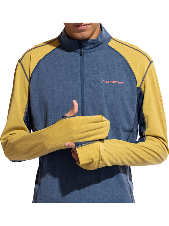Sportliche Langarmbluse Blau