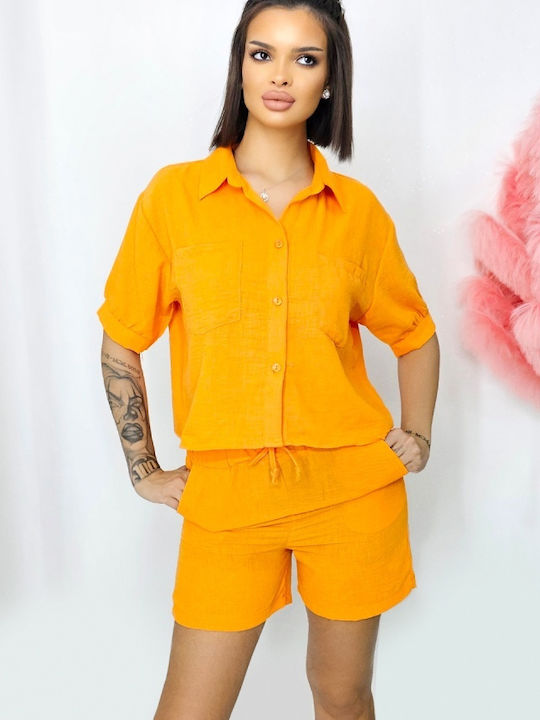Γυναικείο Σετ με Σορτς Orange