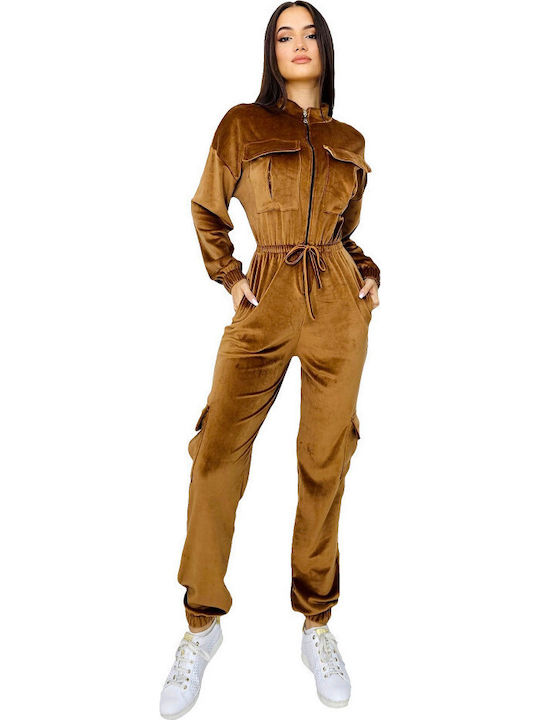 Damen Einteiler Anzug Brown
