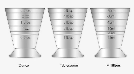 Single Bar Spirit Measure 75ml Silver