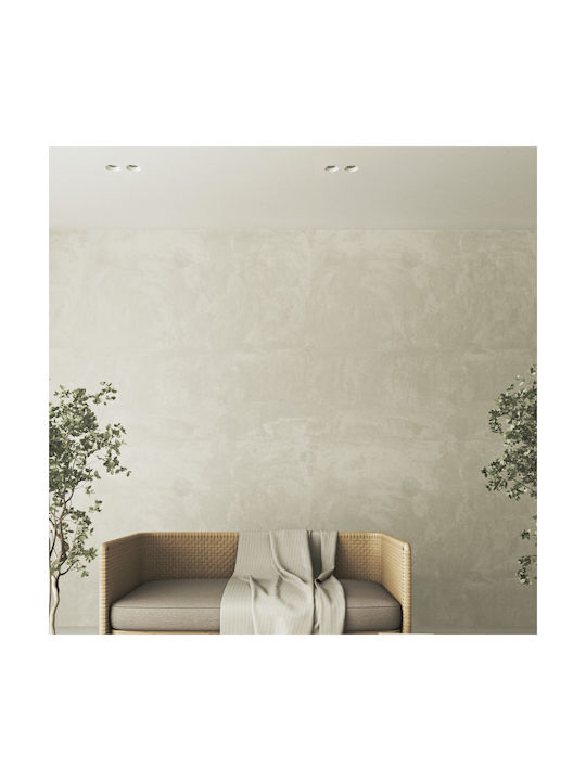 Zambelis Lights Round Plaster Recessed Spot with Socket GU10 White 10x10cm. 1pcs