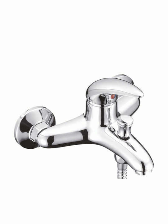 Inter Ceramic Миксер Батерия Душ Пълен комплект Сребрист
