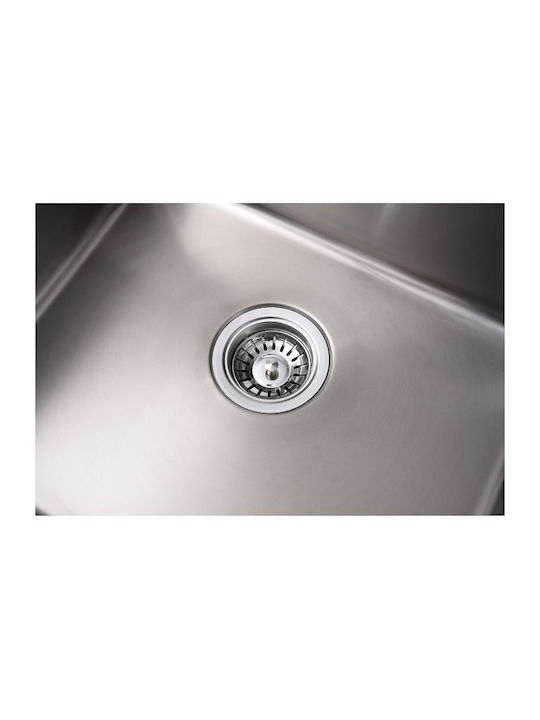 Inter Ceramic Ένθετος Νεροχύτης Inox Μ44xΠ54cm Ασημί