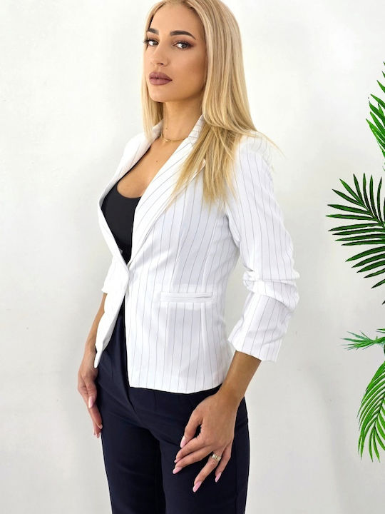 Scurt Blazer pentru femei Sacou White