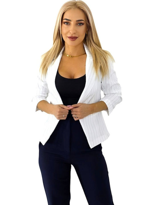 Scurt Blazer pentru femei Sacou White