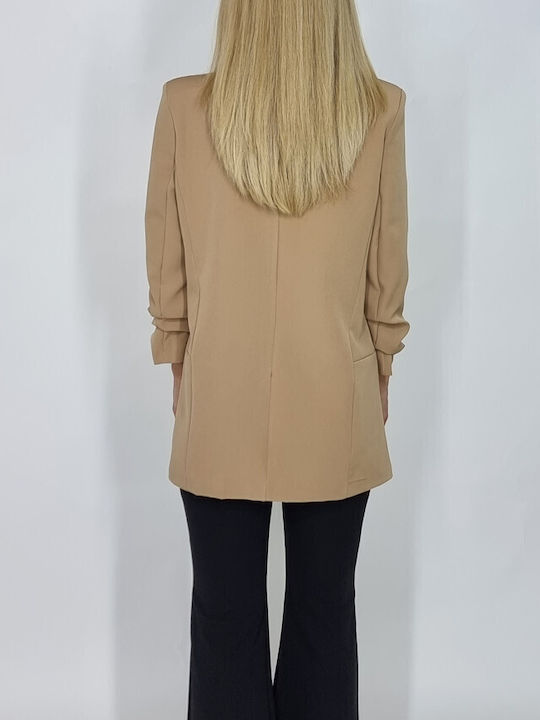 Lang Damen Blazer Beige
