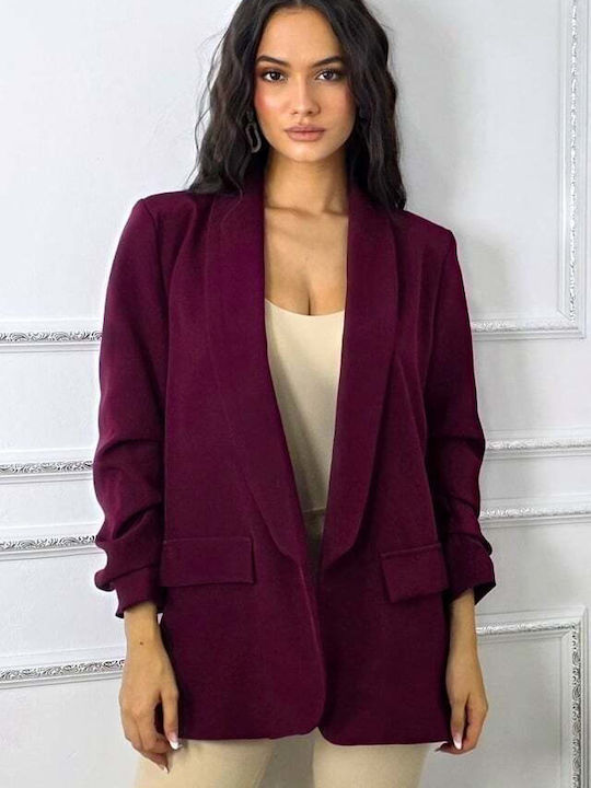 Дълга Женски Сако Burgundy