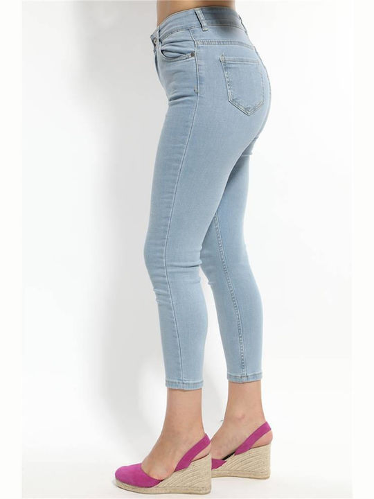 Hoch tailliert Damenjeans in Enger Passform Blue Mix