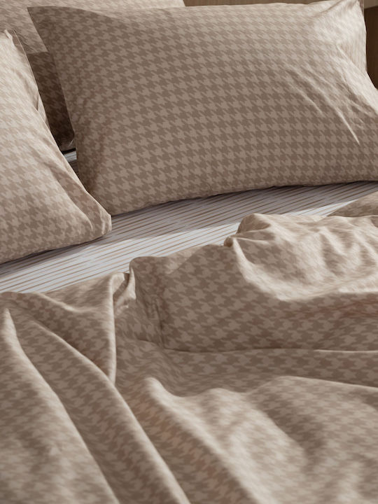 Sunshine Sheet Sets Double with Elastic 150x205+30cm. Feelings 2064 Beige 4pcs