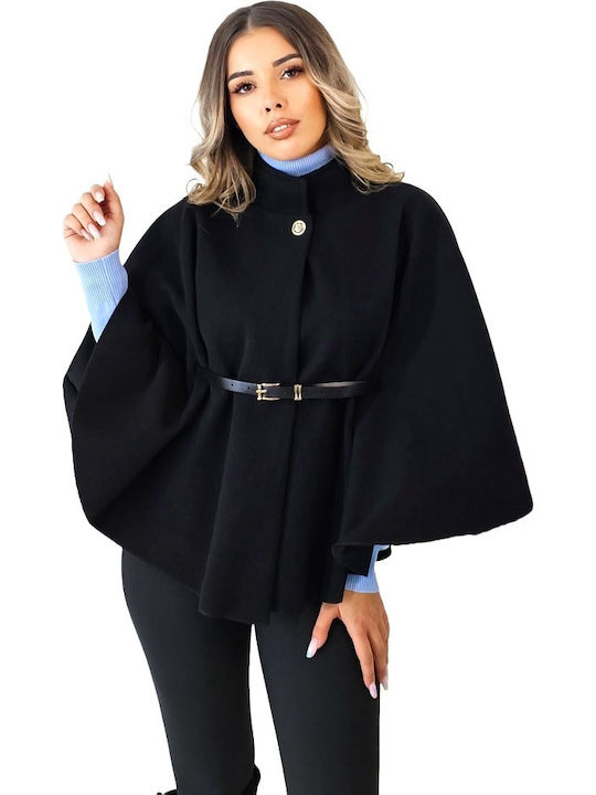 Вълнена Дамска Black Пелерина Oversized