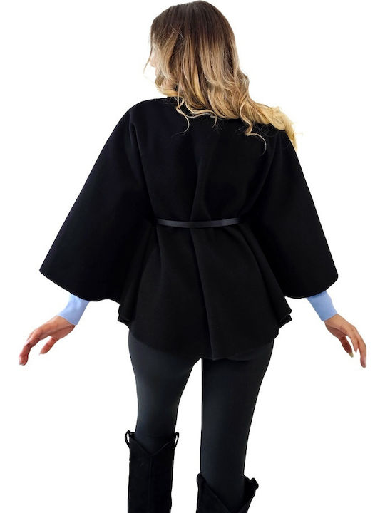 Вълнена Дамска Black Пелерина Oversized