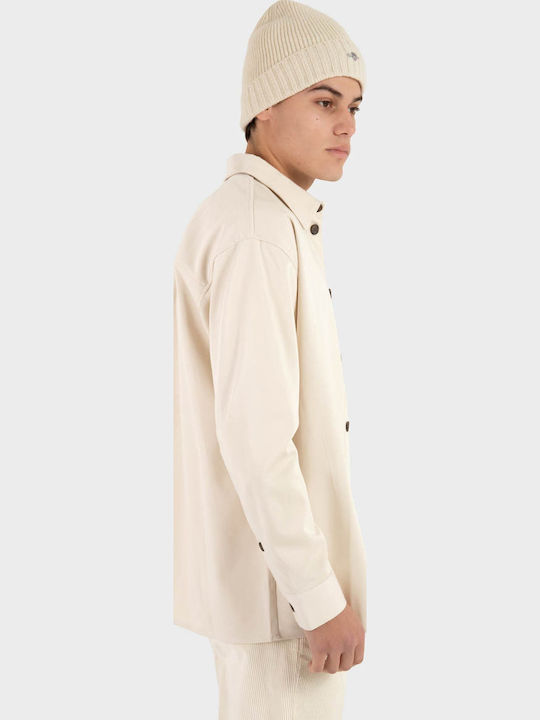 Μακρυμάνικo Πουκάμισο σε Φαρδιά Γραμμή Beige