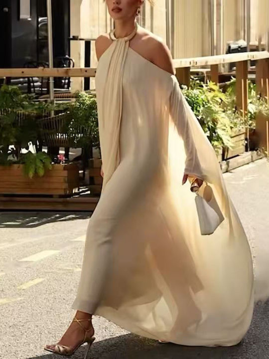Summer Maxi Dress for Wedding and Christening Beige