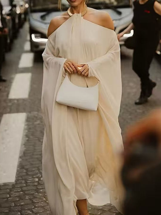 Summer Maxi Dress for Wedding and Christening Beige