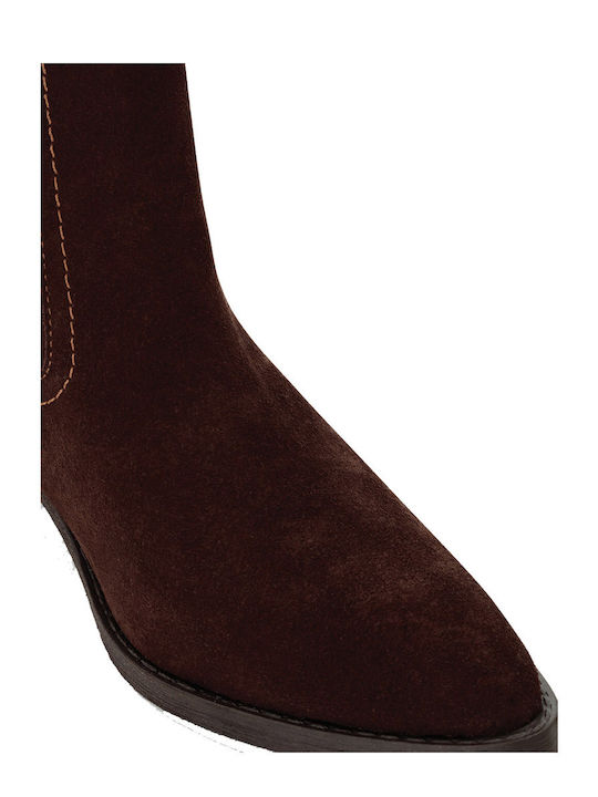 Leder Stiefeletten Damen Braun