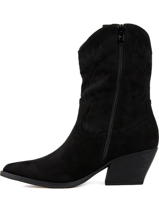 Suede Women's Cowboy Boots Black