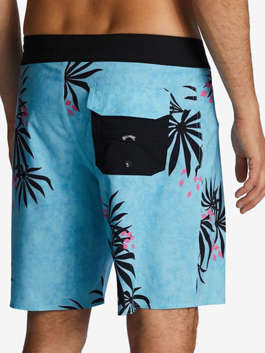 Sundays Men's Swimwear Shorts Neon Blue with Patterns