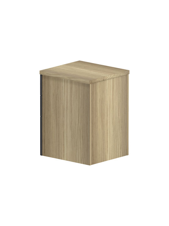 Lotus Office Storage Chipboard Drawer with Wheels, Lock & Drawers Φυσική-ανθρακί L40xW44xH61cm