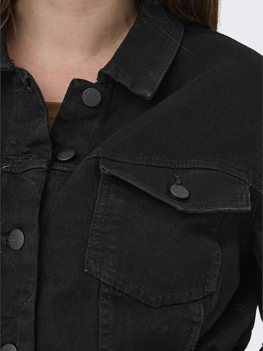 Kurz Damen Jeansjacke Black
