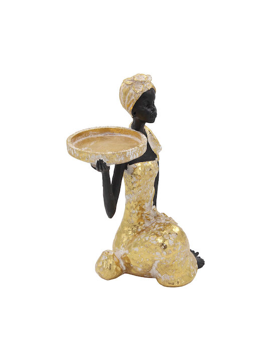 Διακοσμητικό Polyresin 13χ15χ24 Εκ Ethnic Μαύρο Χρυσό Keskor 67307