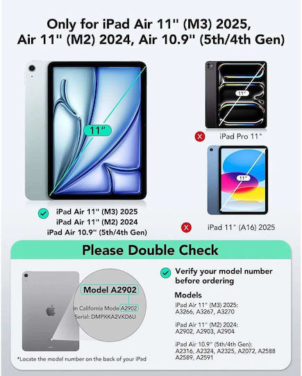 ESR Flex Flip Cover mit Tastatur Grau (iPad Air 2020/2022 / iPad Air 11" 2024/2025/2026)
