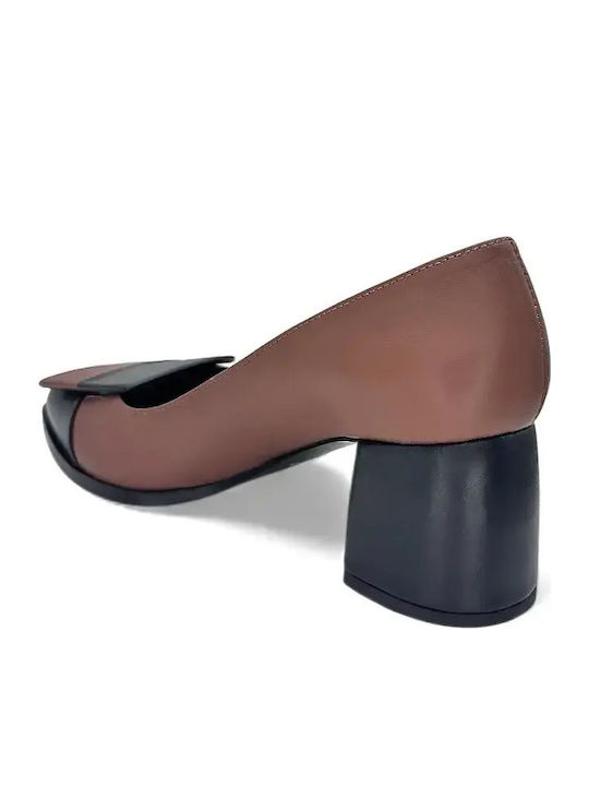 Leder Pumps Tabac Braun
