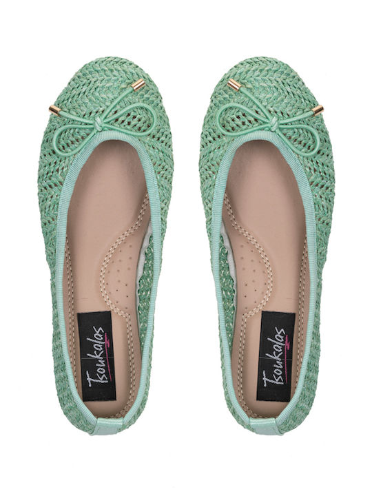 Damen Ballerinas in Grün Farbe