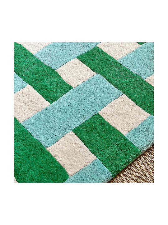 Harlequin Lucrat manual Covor Rectangular Din lână Green-blue