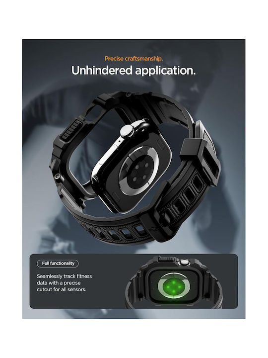 Spigen Rugged Armor Pro 2 Θήκη Σιλικόνης Matte Black για Apple Watch series 10/11 - 46mm Spigen Rugged Armor Pro 2 Θήκη Σιλικόνης Matte Black για Apple Watch series 10/11 - 46mm