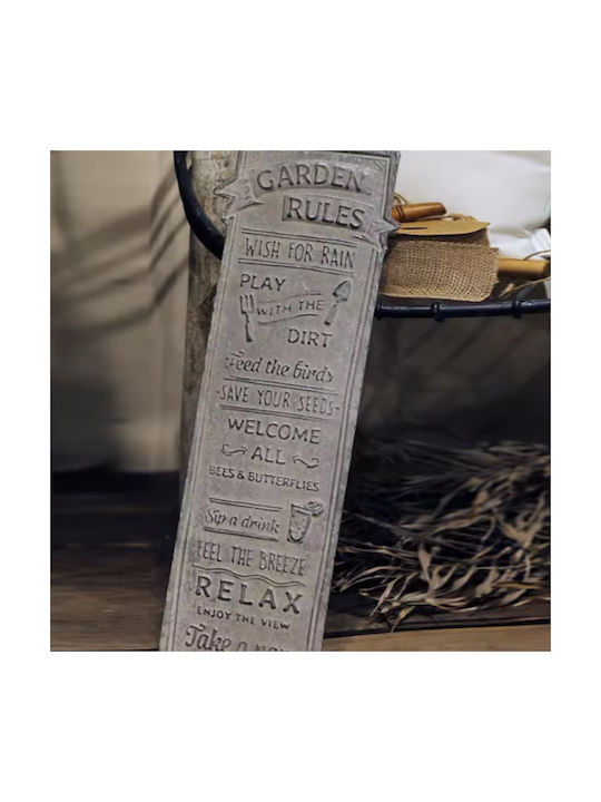 Artekko Decorative Sign Handmade Grey Made of Metal 65x1x23cm