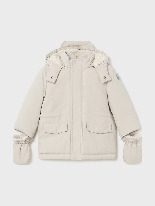 Kids' Parka with Hood Beige
