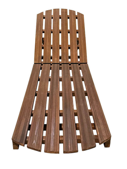 Градински Шезлонг Дървен С Възглавница Бежов 215x67x14см