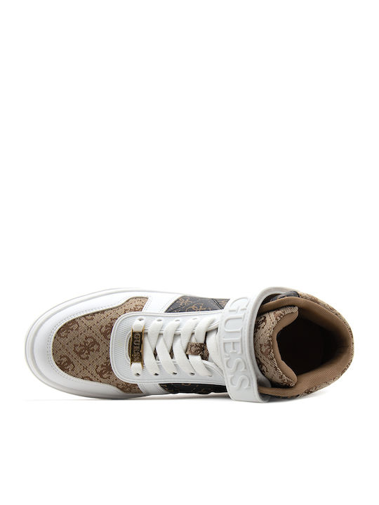 Damen Flatforms Sneakers Καφέ-λευκό-μπεζ