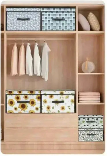 Tpster Fabric Storage Box with Lid Yellow 60x40x30cm